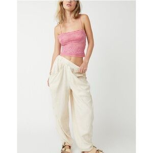 NWT Free People Double Date Embroidered Mesh‎ Camisole Flowering Ginger Combo